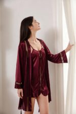 Satin Robe Set – Elegant Lace Nightwear - Image 2