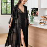 Satin Nightgown and Robe Set – Elegant Lace Nightwear