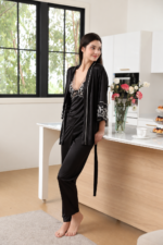 Satin Pajama Set – Elegant Lace Nightwear